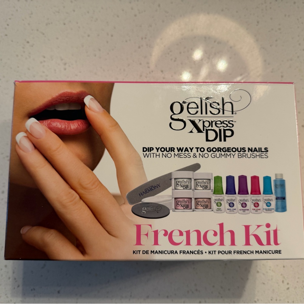 NEW Gelish Xpress Dip French Kit - White & Pink Nail Dip System